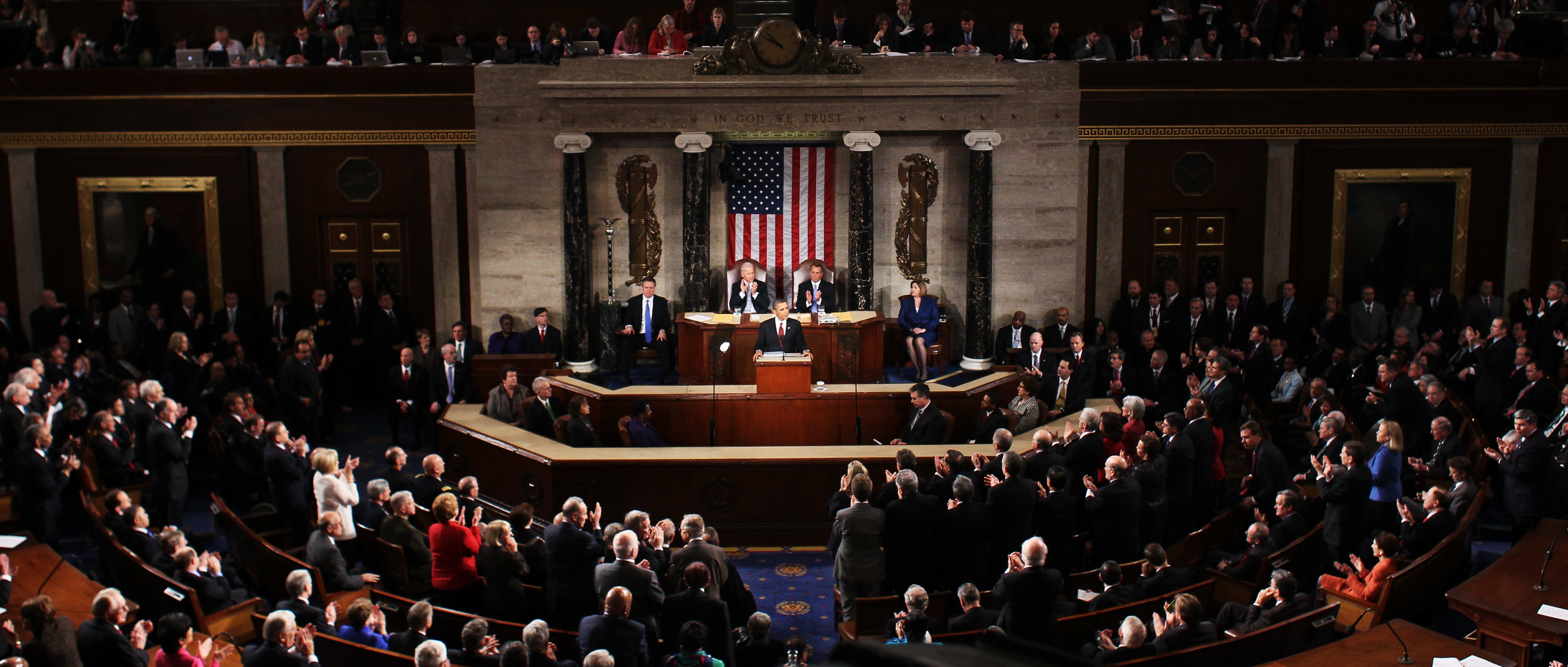 President Obama Addresses The Nation During State Of The Union Address