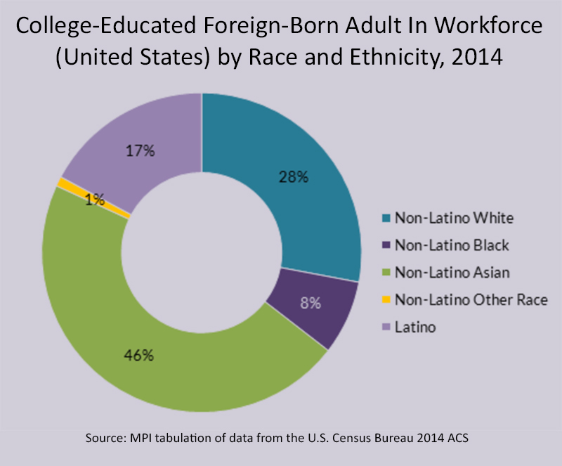 College-Educated Foreign-Born Adult In Workforce (United States) by Race and Ethnicity, 2014